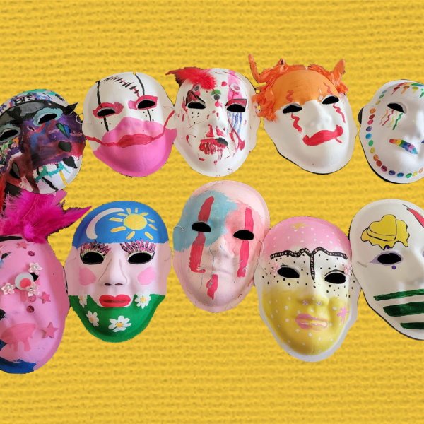 Masks created at the Weekly Mentor Program